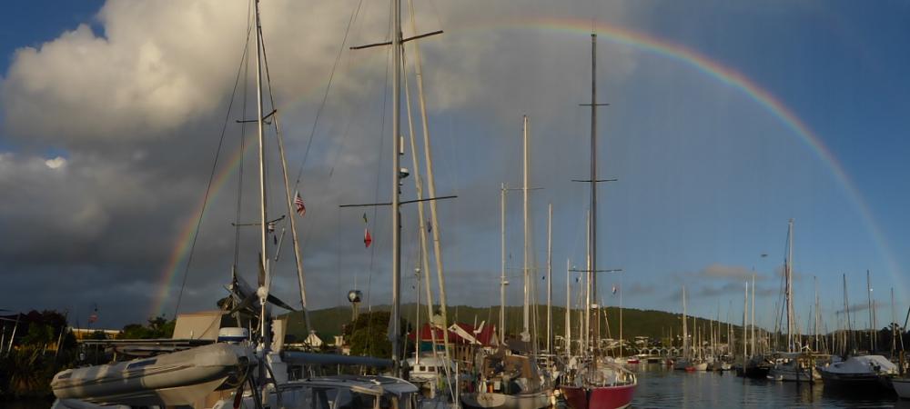 Rainbow over Town Basin Marina, Whangarei